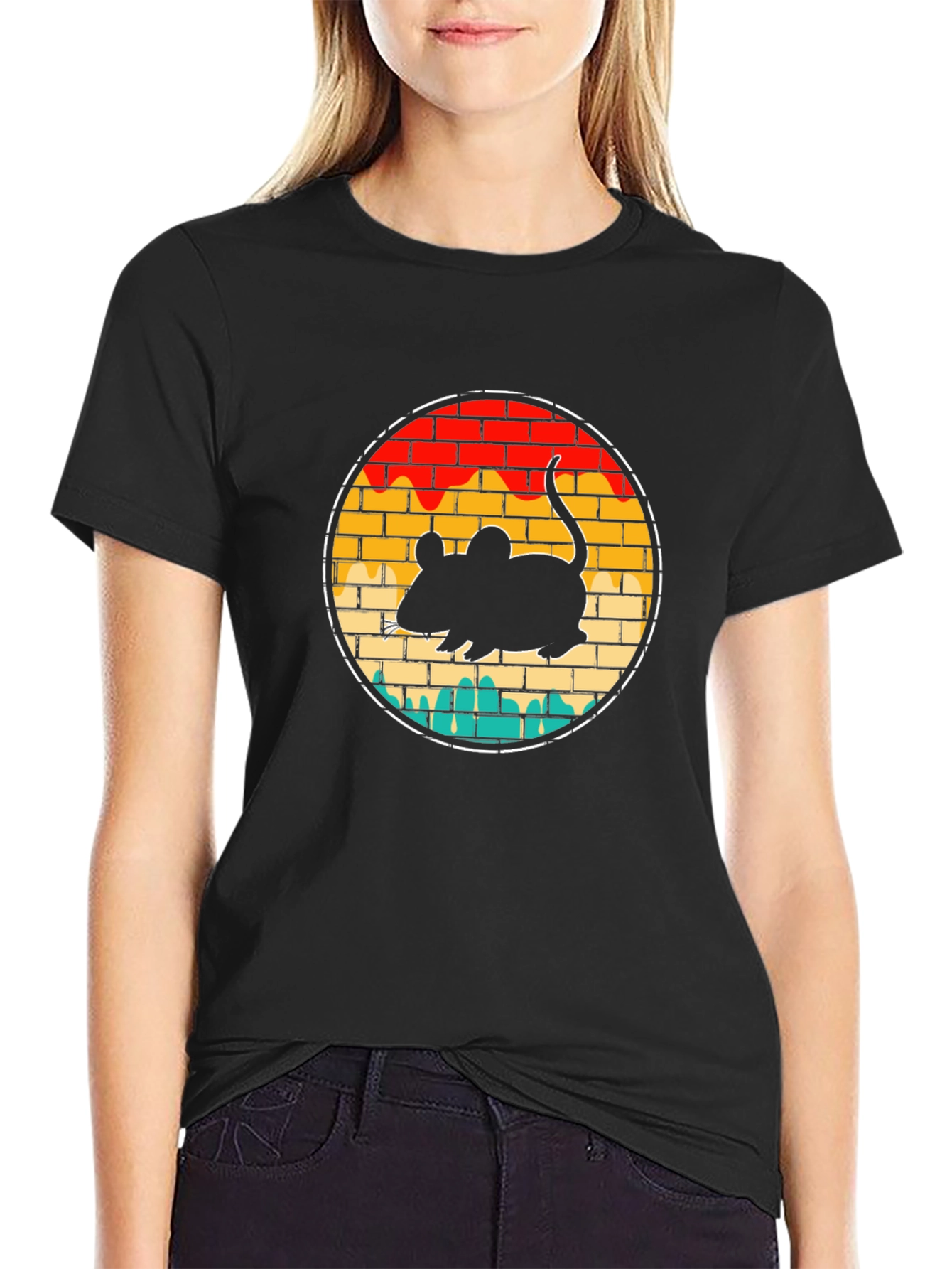 Retro Mouse Graphic Tee - Vintage Style