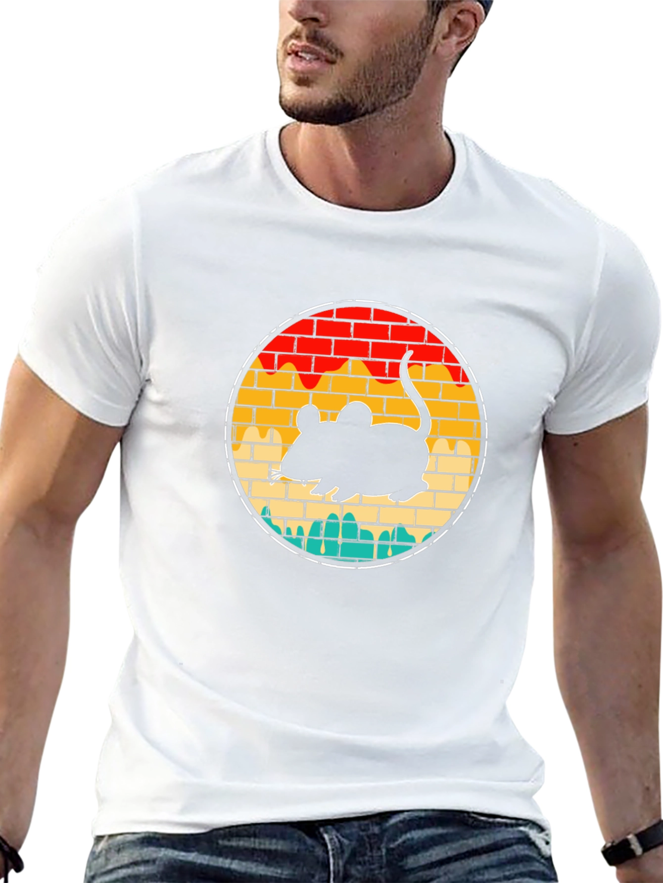 Retro Mouse Graphic Tee - Vintage Style