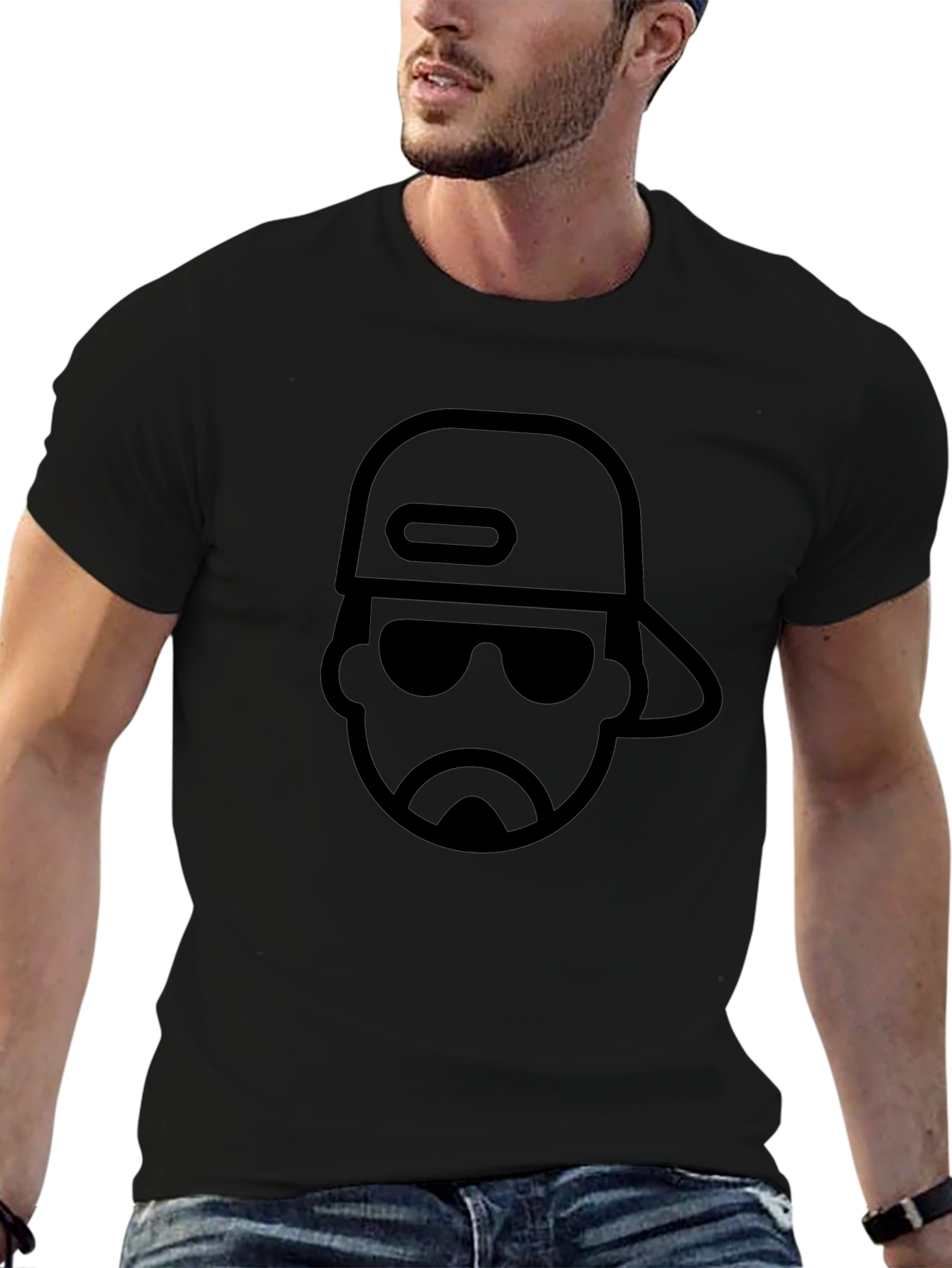 Cool Dude Graphic Tee - Black Cotton T-Shirt