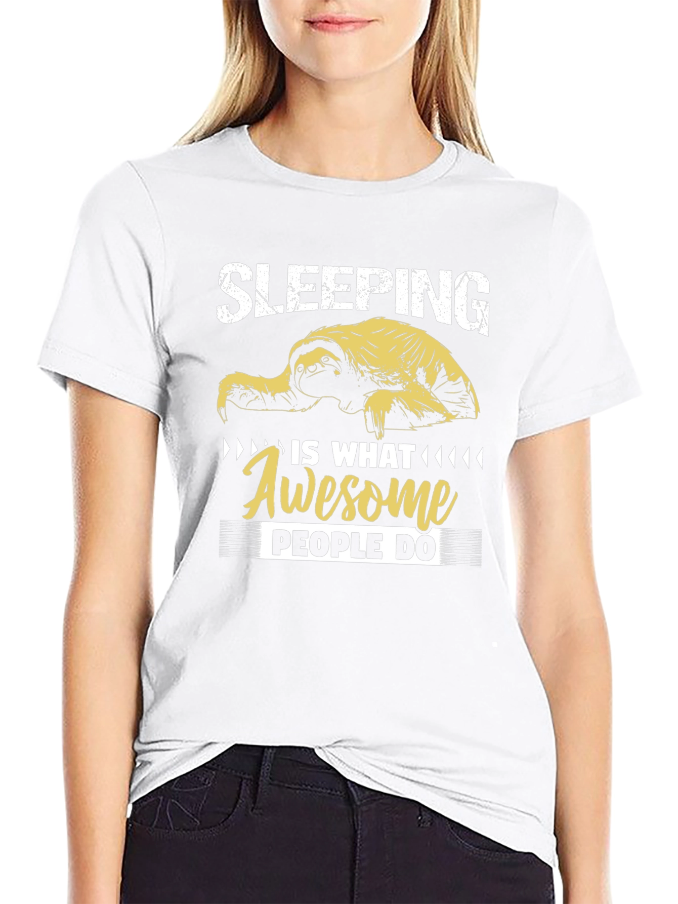 Sleeping Sloth Awesome People Tee