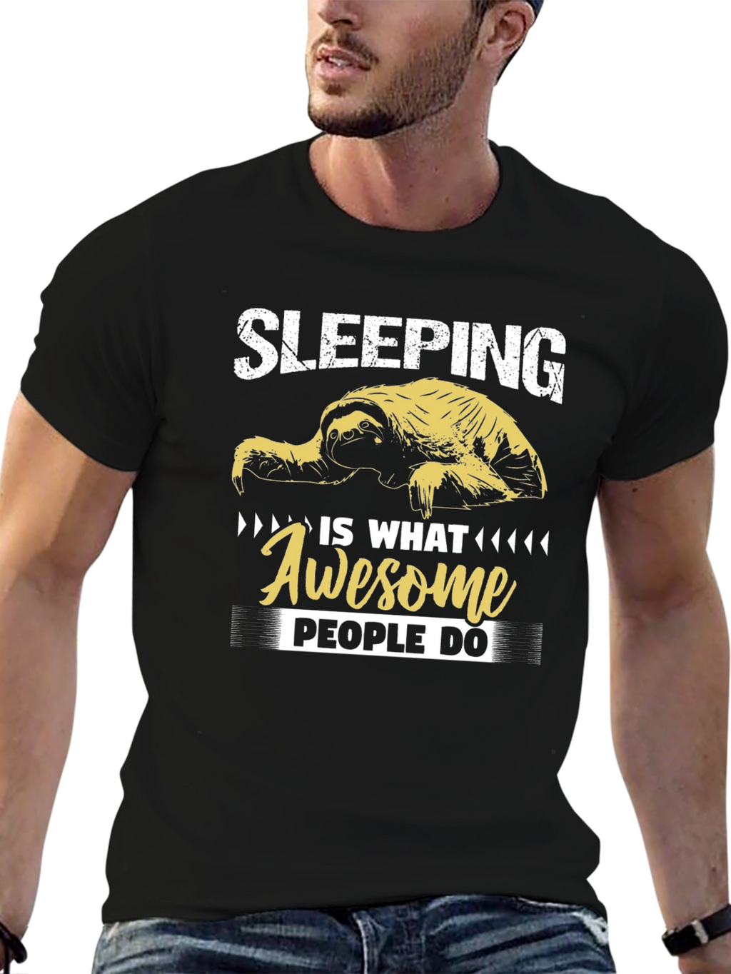 Sleeping Sloth Awesome People Tee