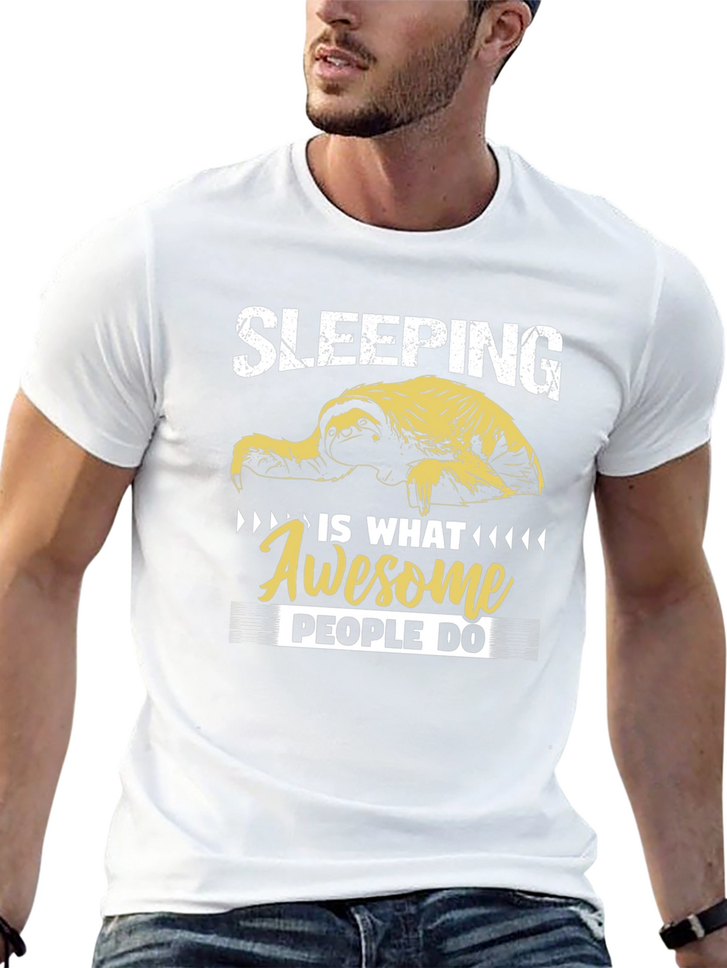 Sleeping Sloth Awesome People Tee