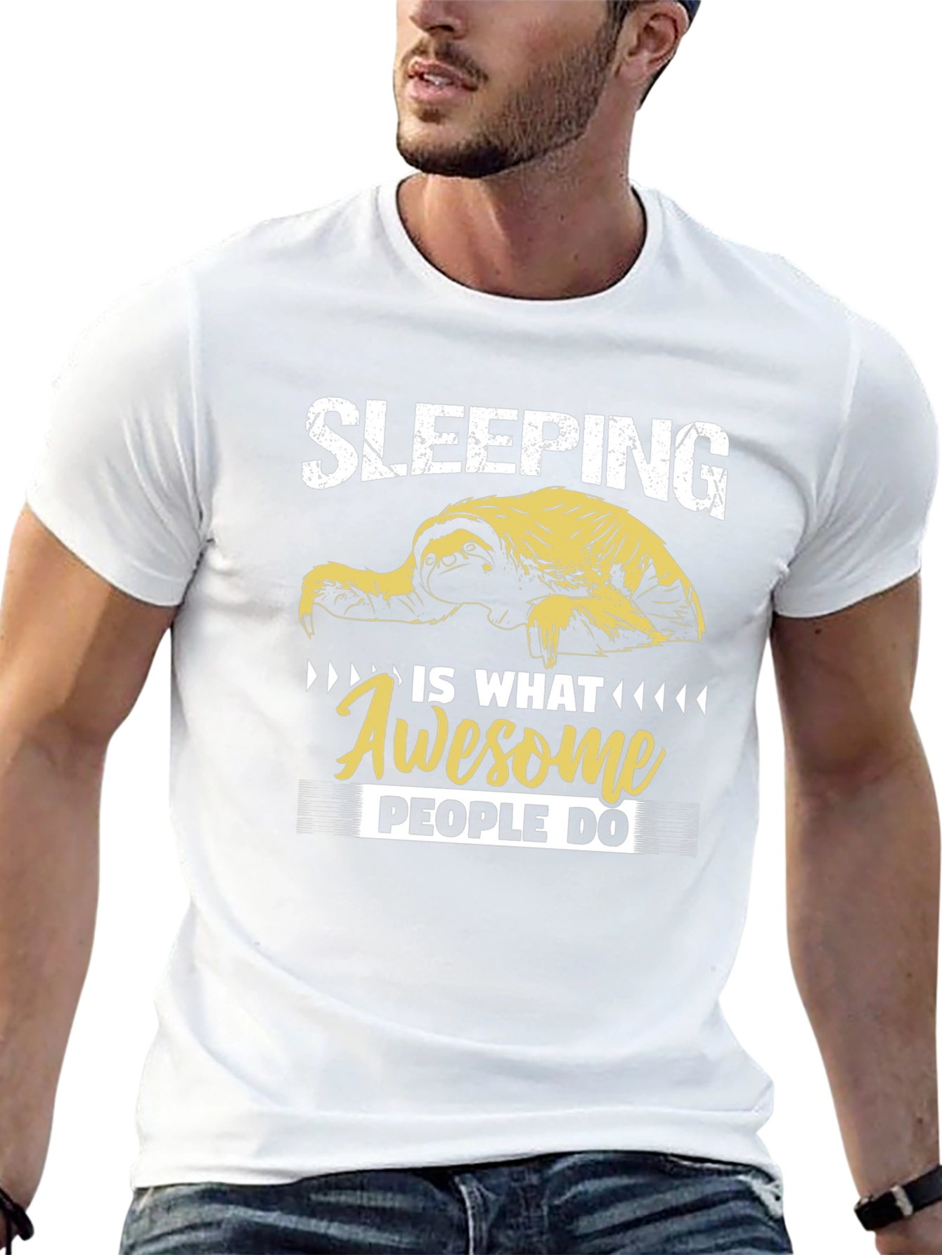Sleeping Sloth Awesome People Tee