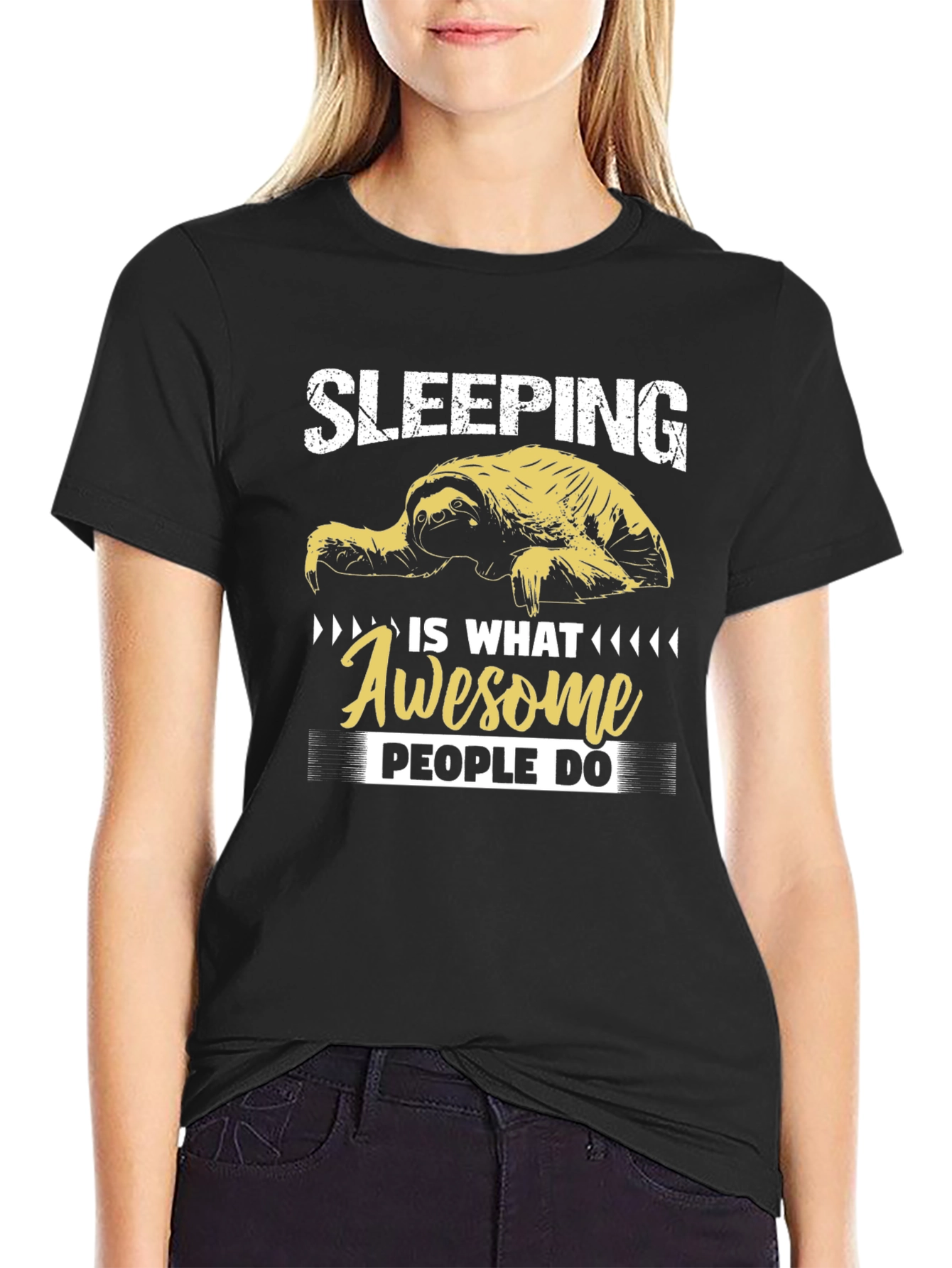 Sleeping Sloth Awesome People Tee