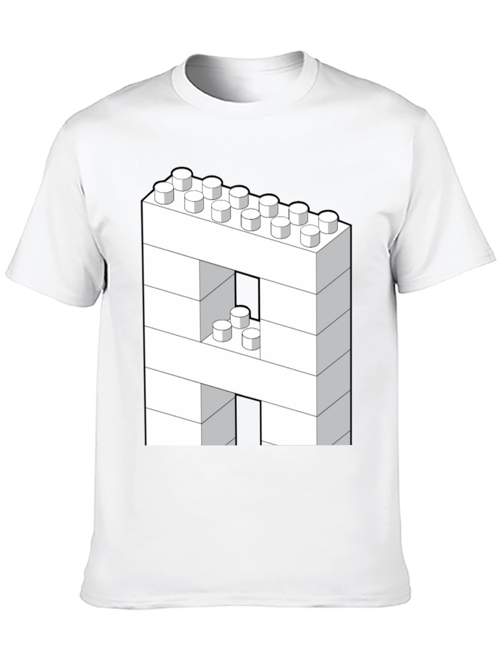 Block Letter A T-Shirt - Construction Brick Design