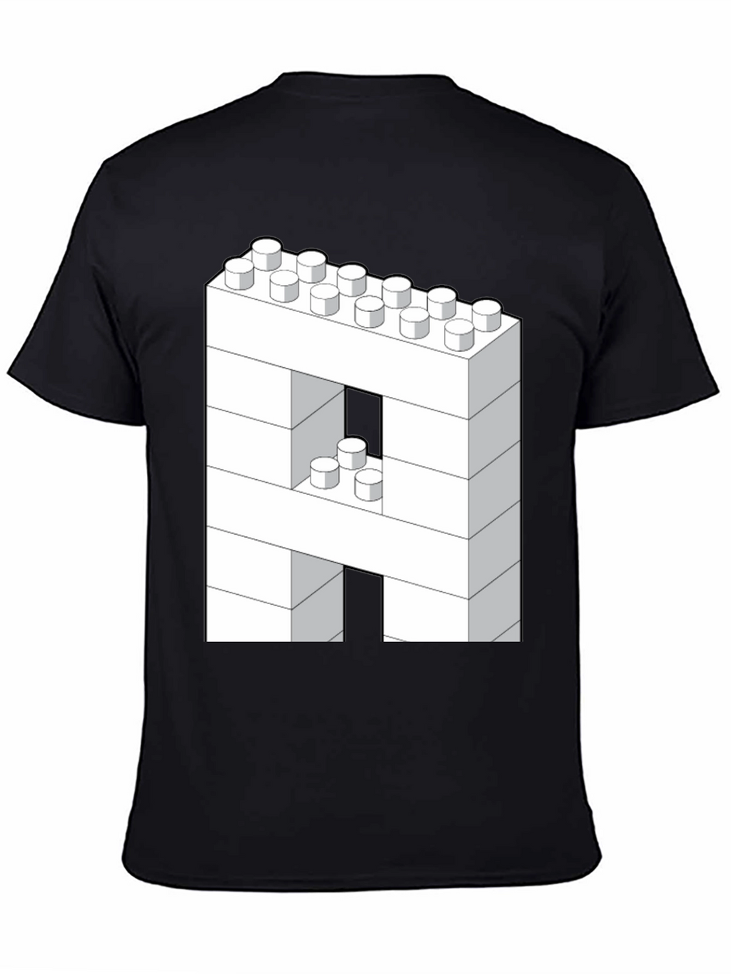 Block Letter A T-Shirt - Construction Brick Design