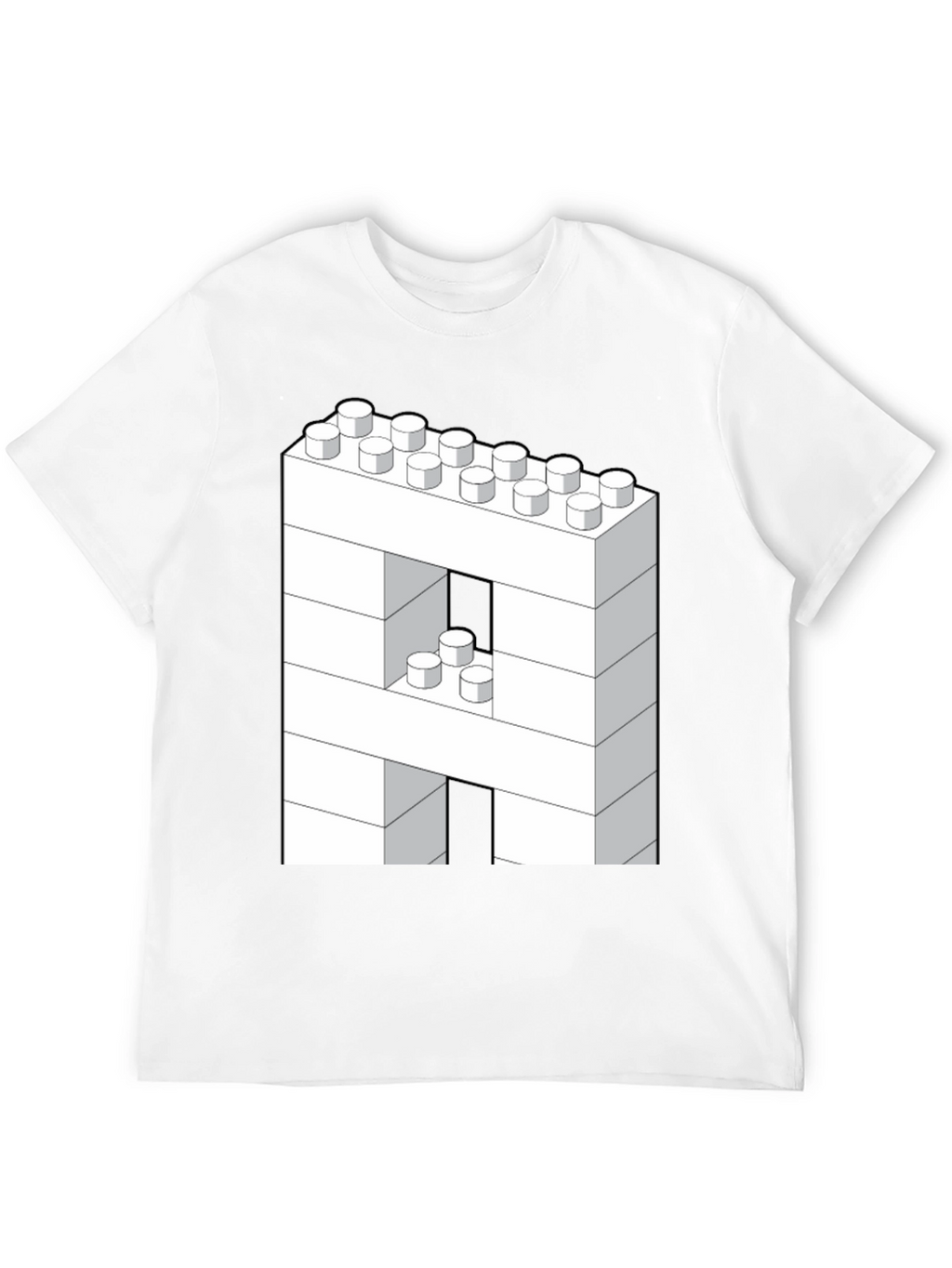 Block Letter A T-Shirt - Construction Brick Design