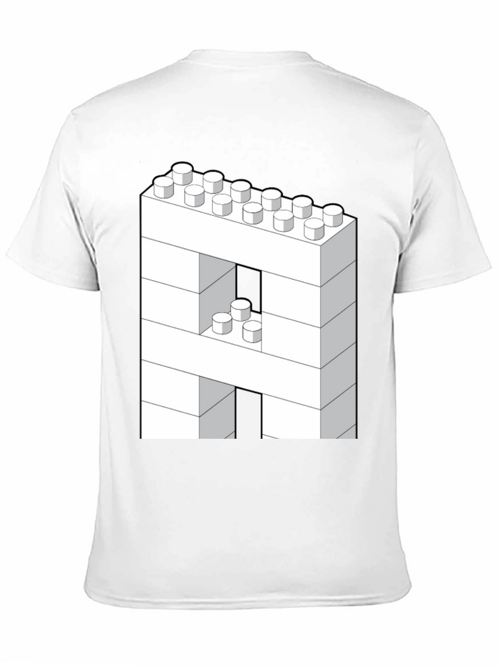 Block Letter A T-Shirt - Construction Brick Design