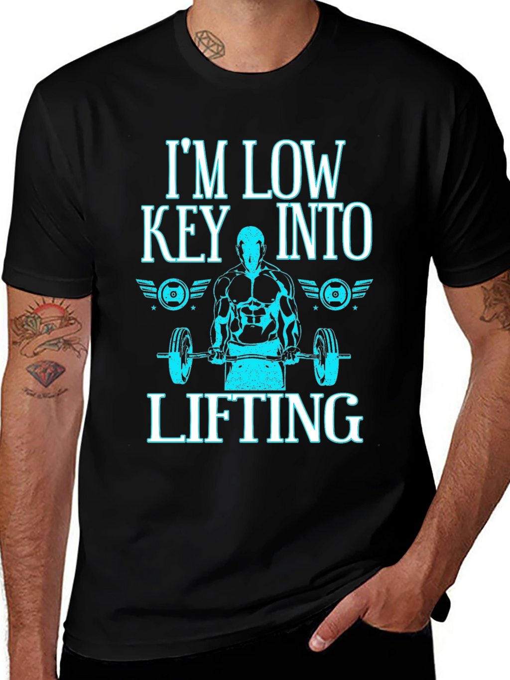 Im Low Key Into Lifting Black T-Shirt