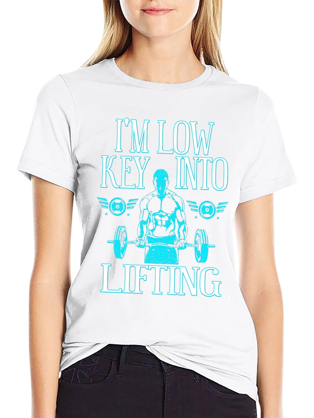 Im Low Key Into Lifting Black T-Shirt