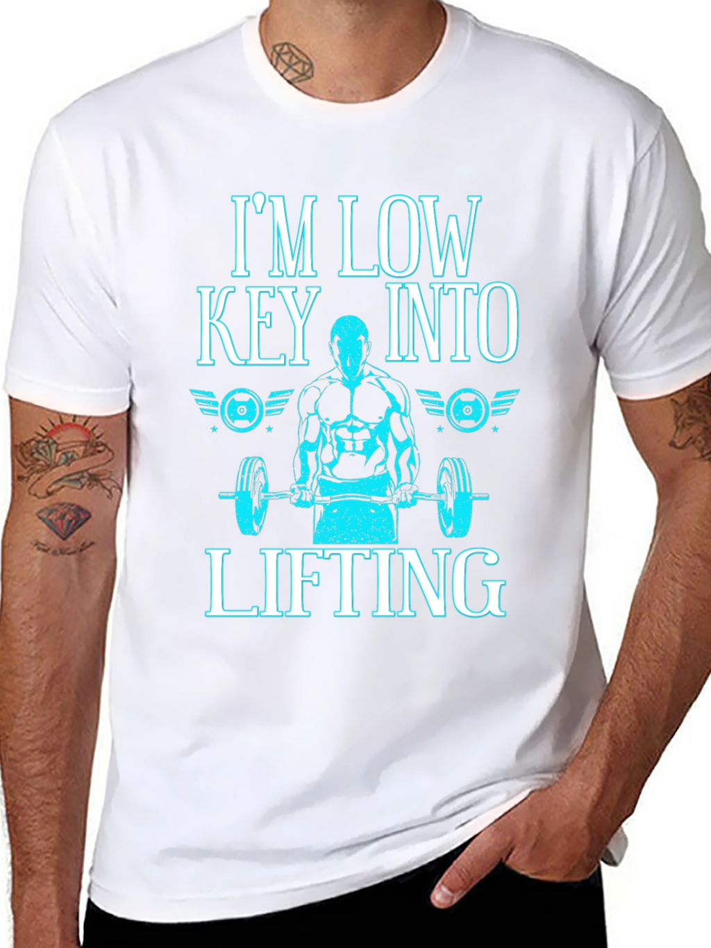 Im Low Key Into Lifting Black T-Shirt