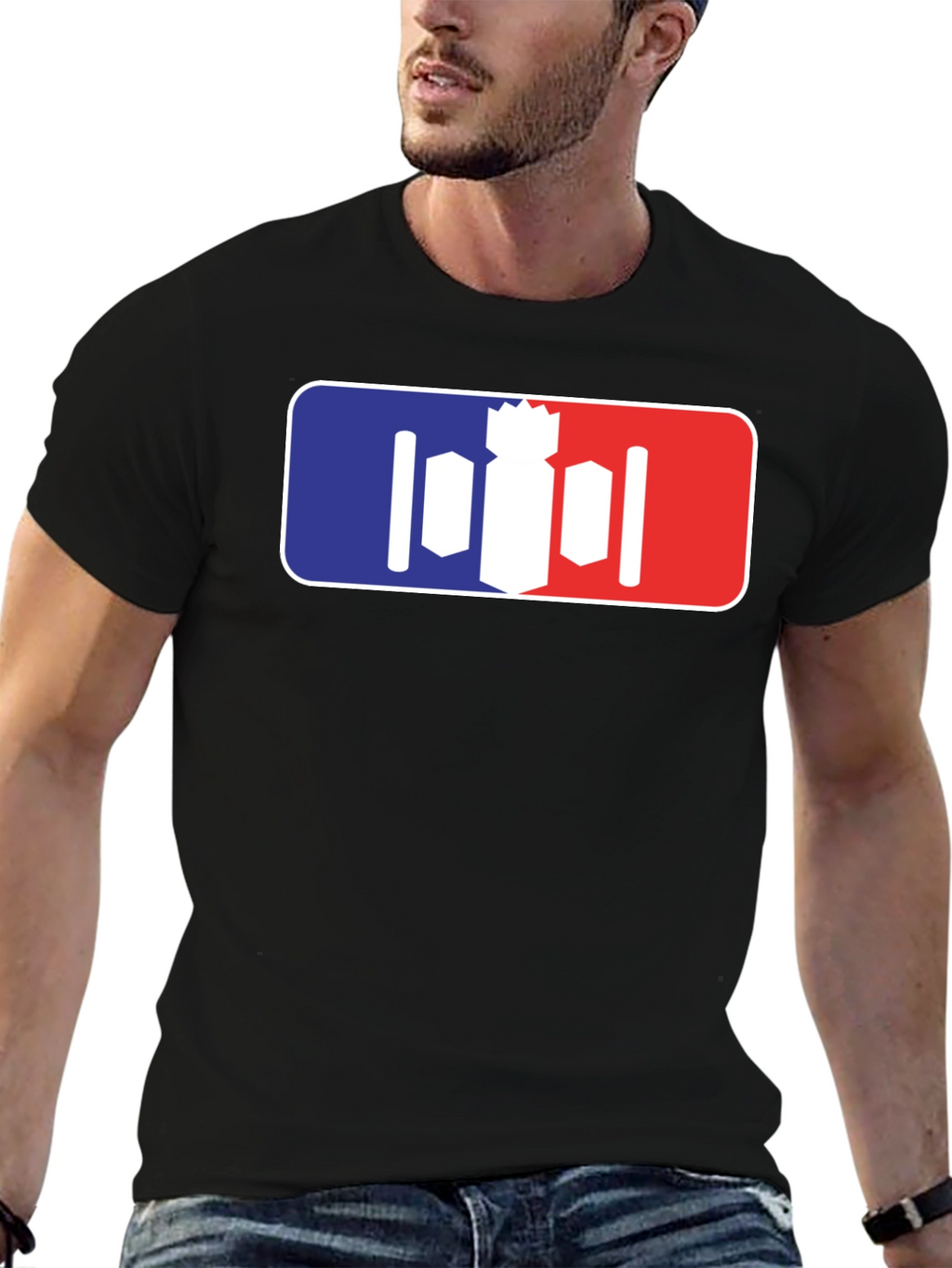 Unique Bomber T-Shirt - Red White and Blue Design