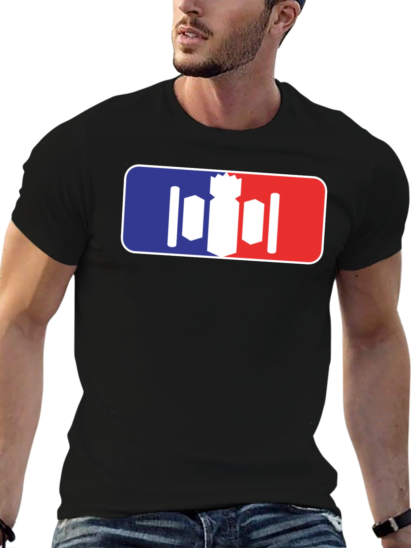 Unique Bomber T-Shirt - Red White and Blue Design