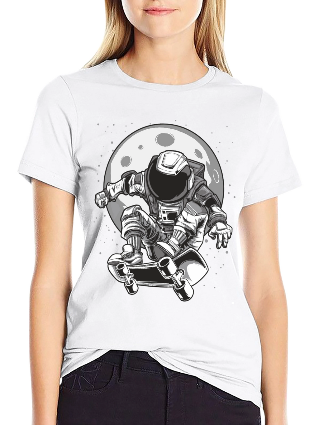Astronaut Skateboarder Graphic Tee