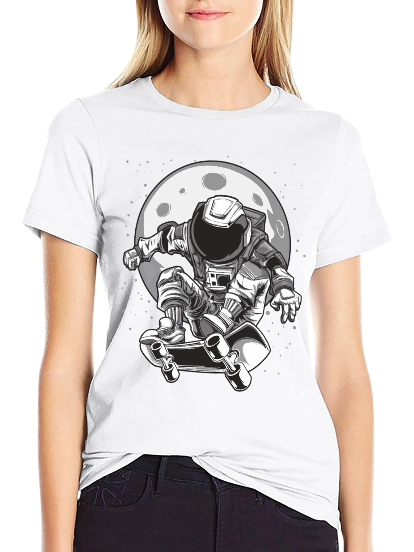 Astronaut Skateboarder Graphic Tee