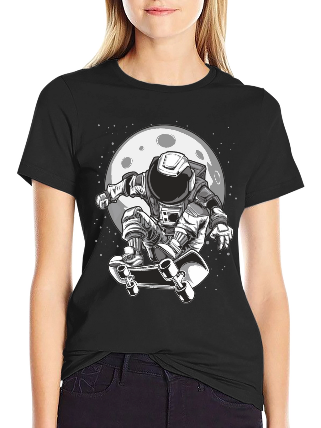 Astronaut Skateboarder Graphic Tee