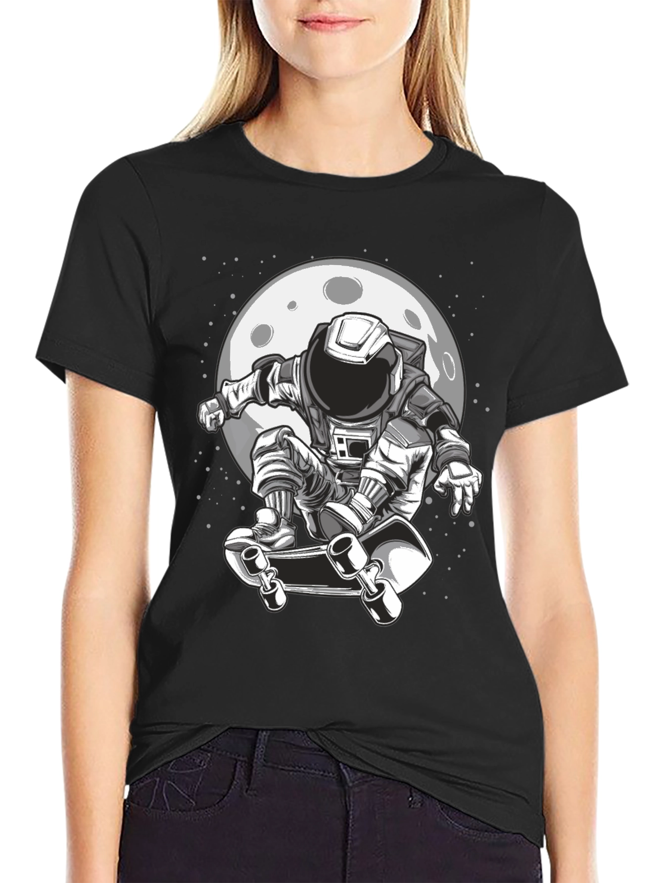 Astronaut Skateboarder Graphic Tee