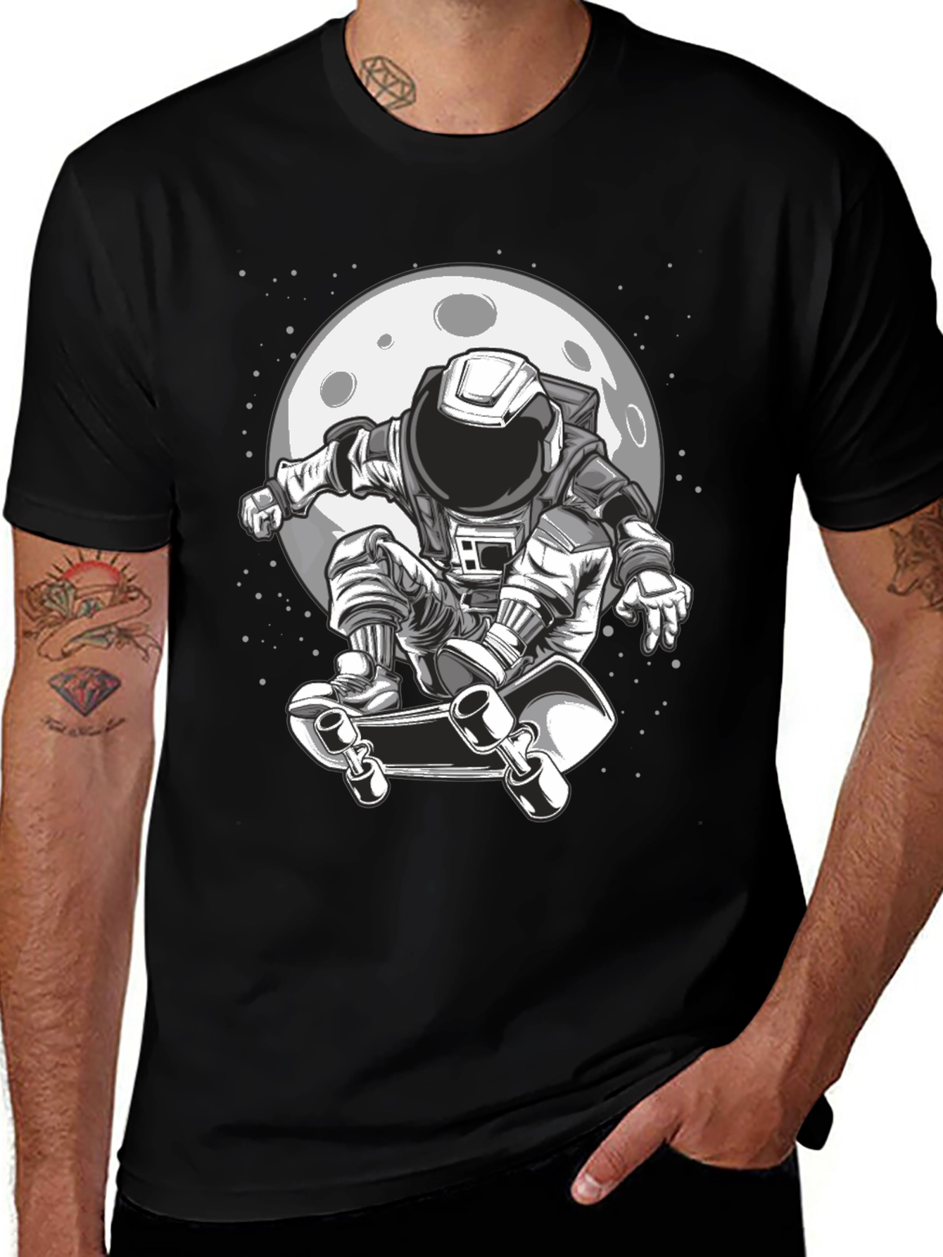 Astronaut Skateboarder Graphic Tee