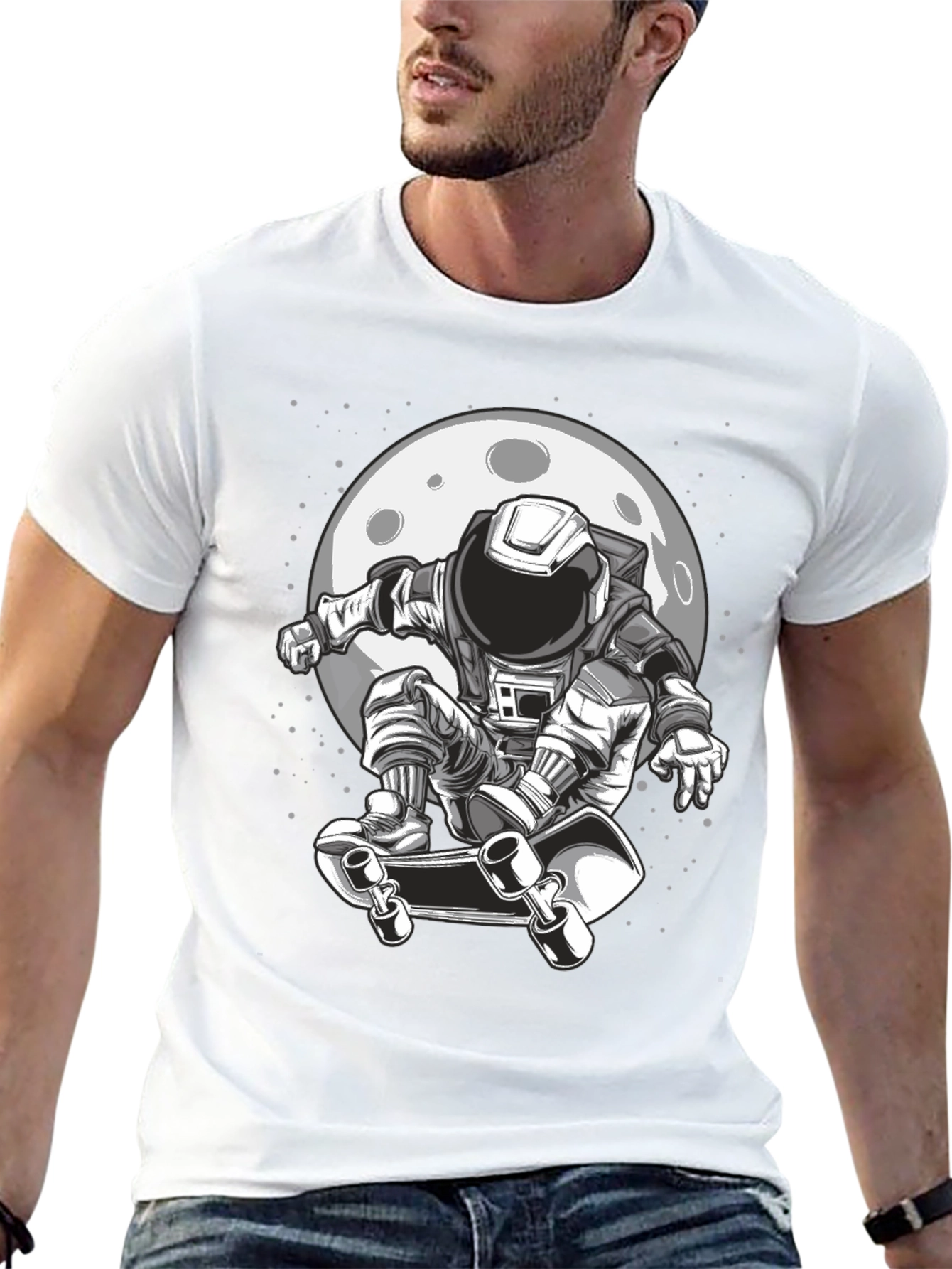 Astronaut Skateboarder Graphic Tee
