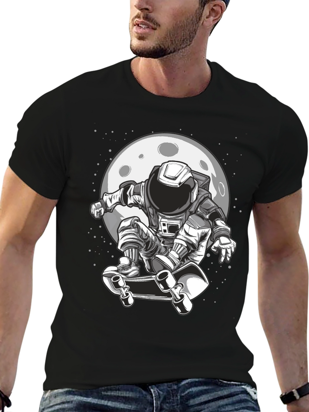 Astronaut Skateboarder Graphic Tee