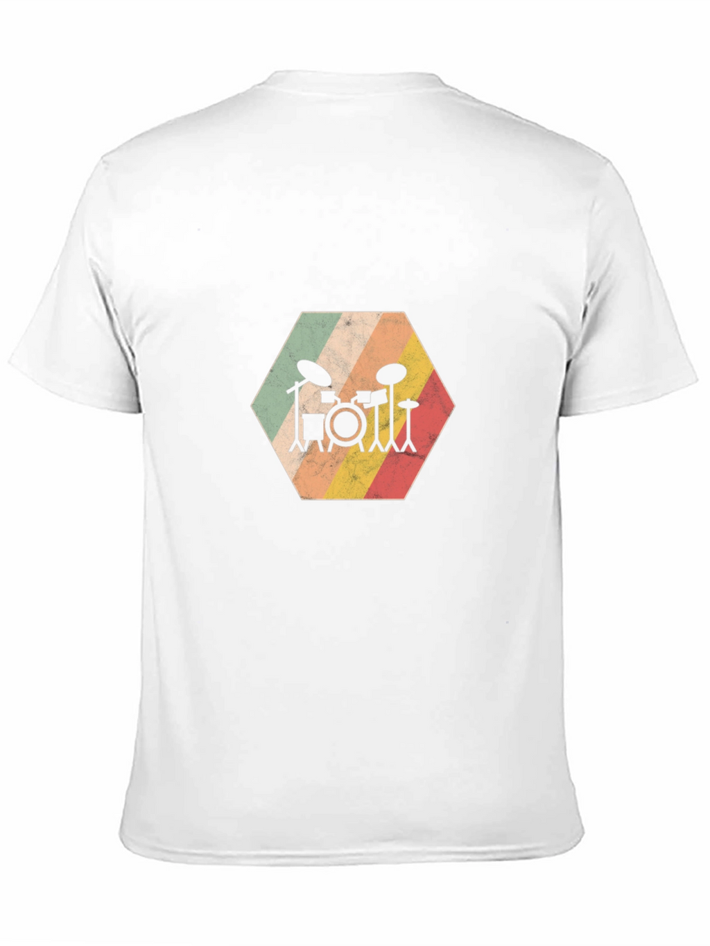 Retro Drum Set Graphic Tee - Black