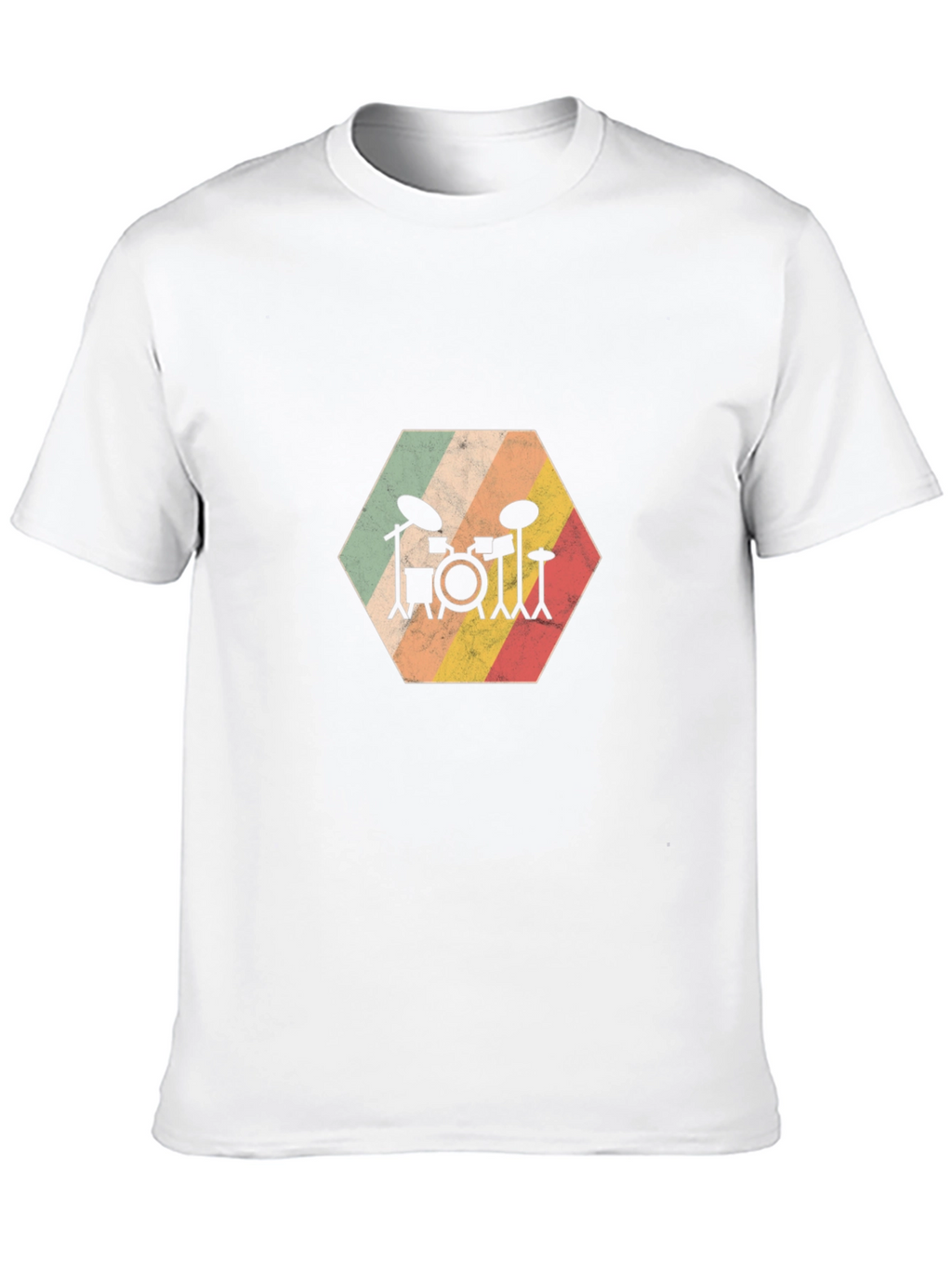 Retro Drum Set Graphic Tee - Black