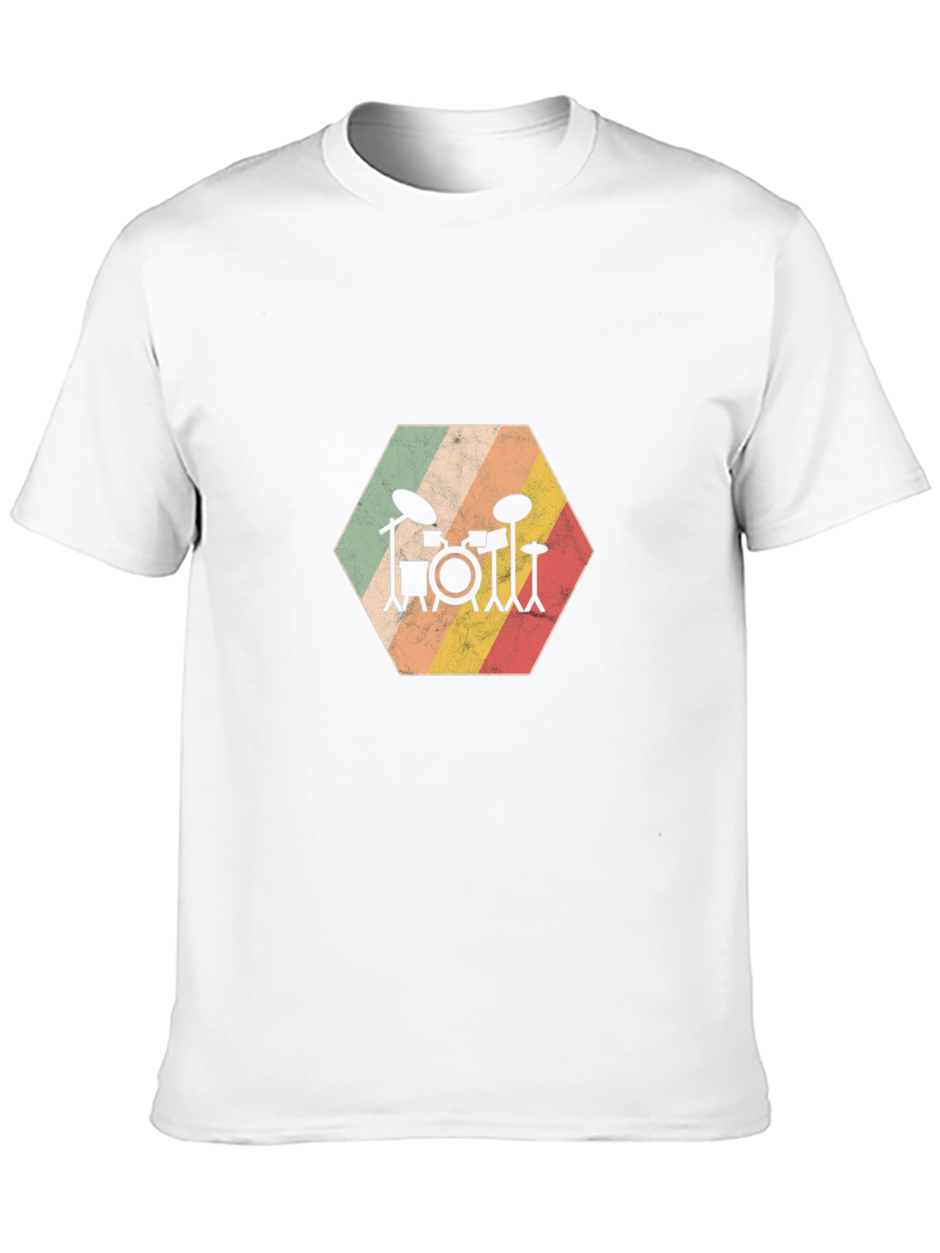 Retro Drum Set Graphic Tee - Black