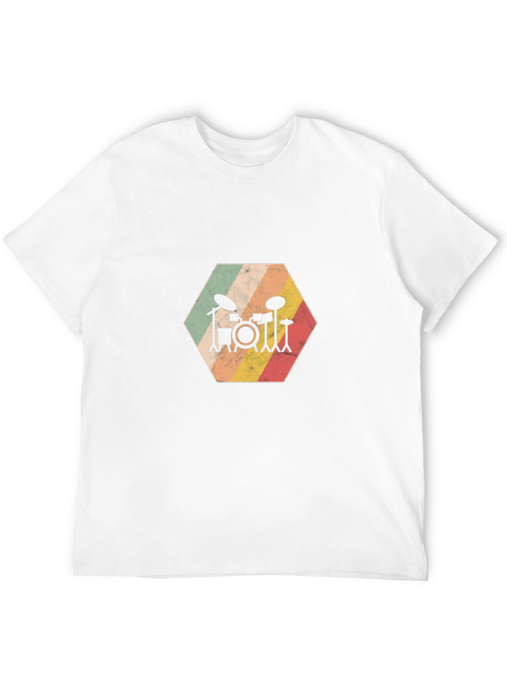 Retro Drum Set Graphic Tee - Black