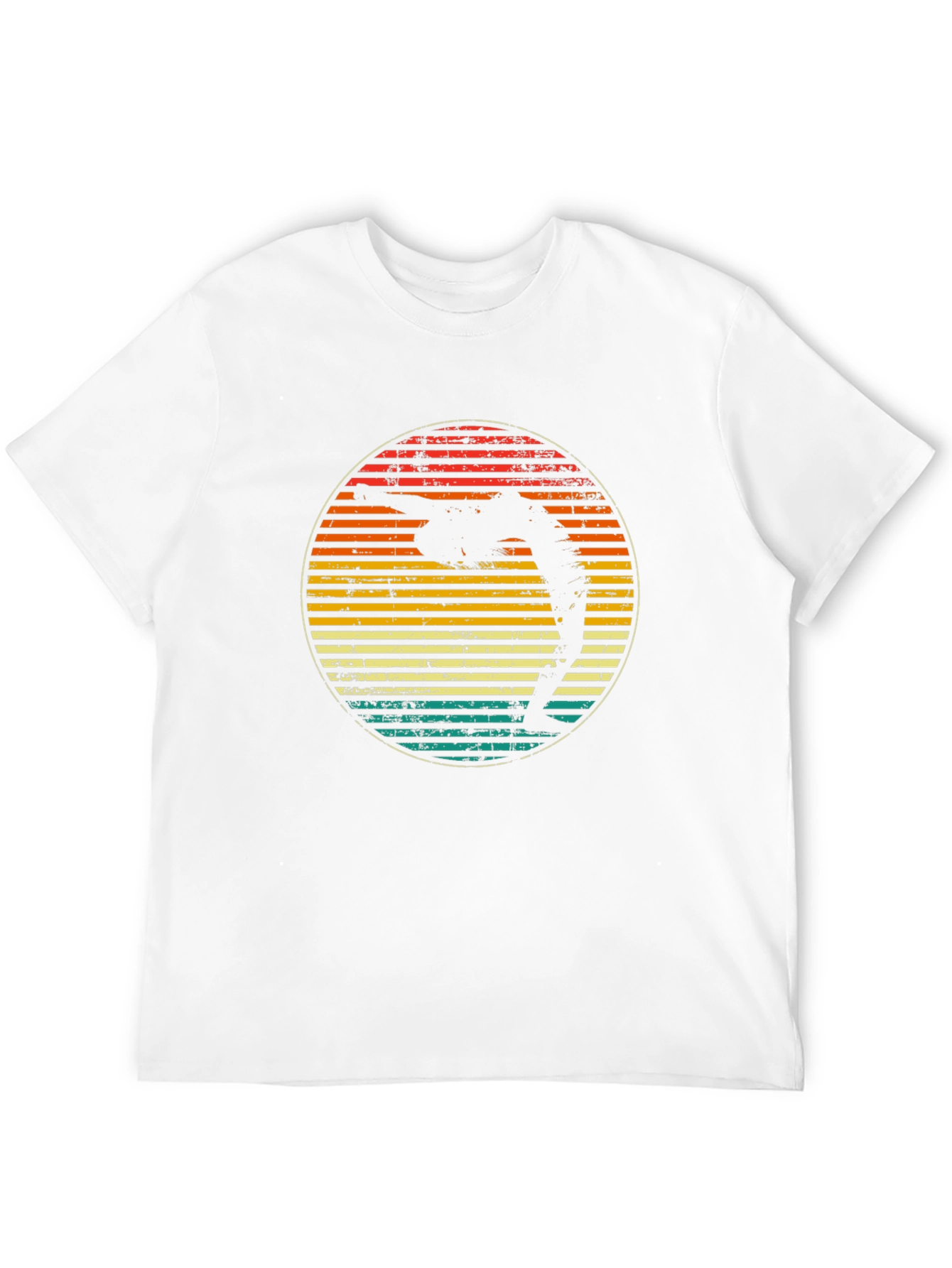 Retro Yoga Pose Sunset Graphic T-Shirt
