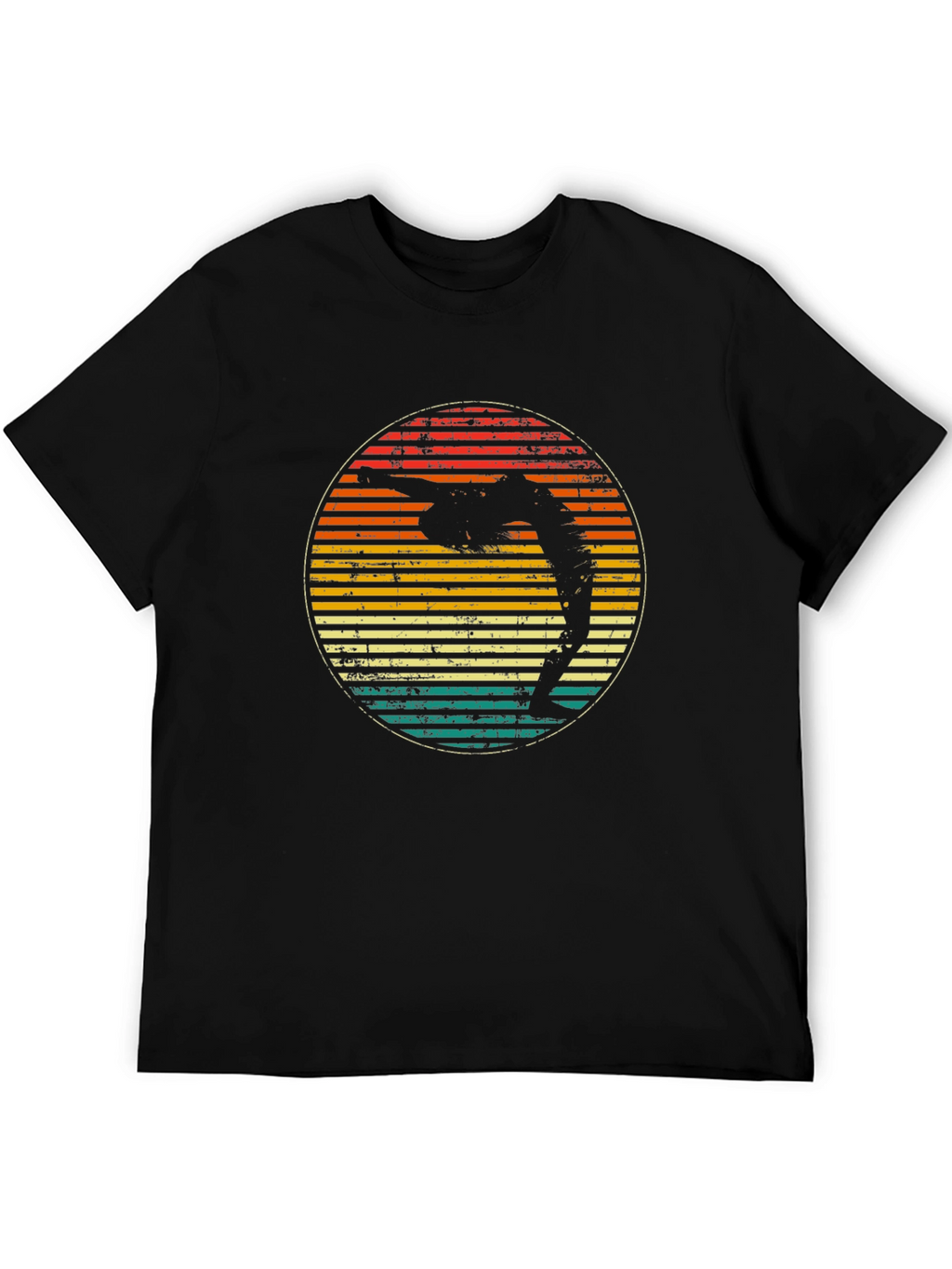Retro Yoga Pose Sunset Graphic T-Shirt