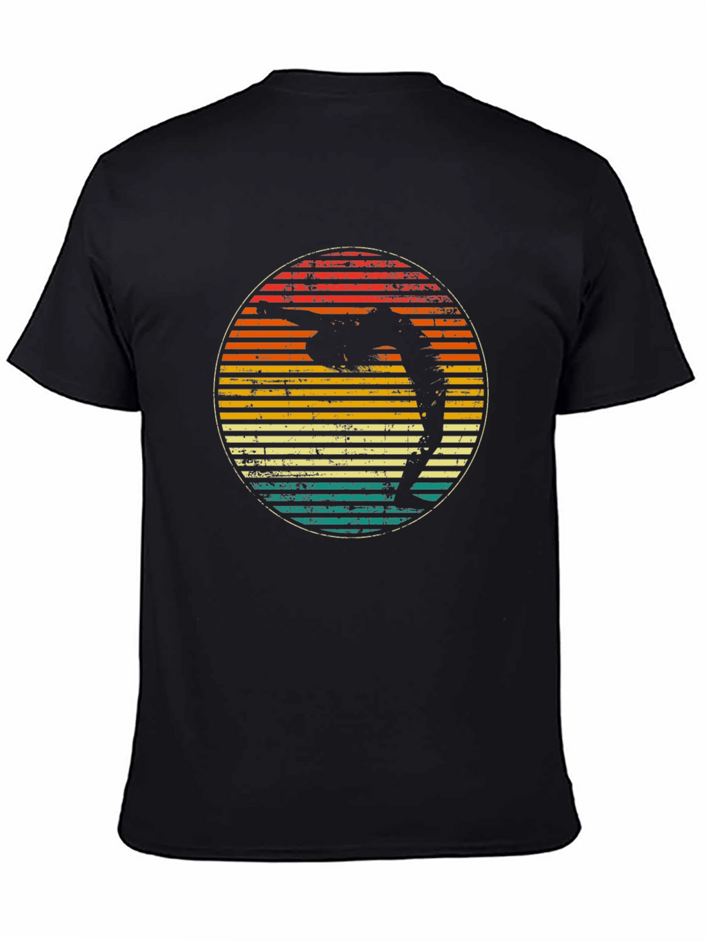 Retro Yoga Pose Sunset Graphic T-Shirt