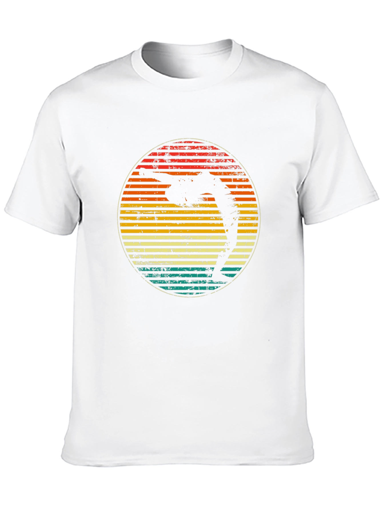 Retro Yoga Pose Sunset Graphic T-Shirt