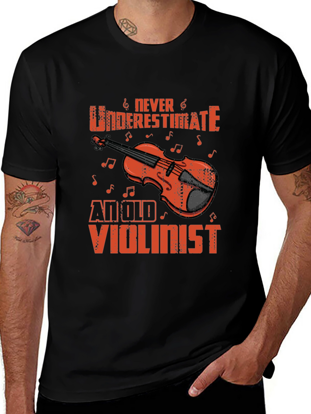 Never Underestimate an Old Violinist T-Shirt