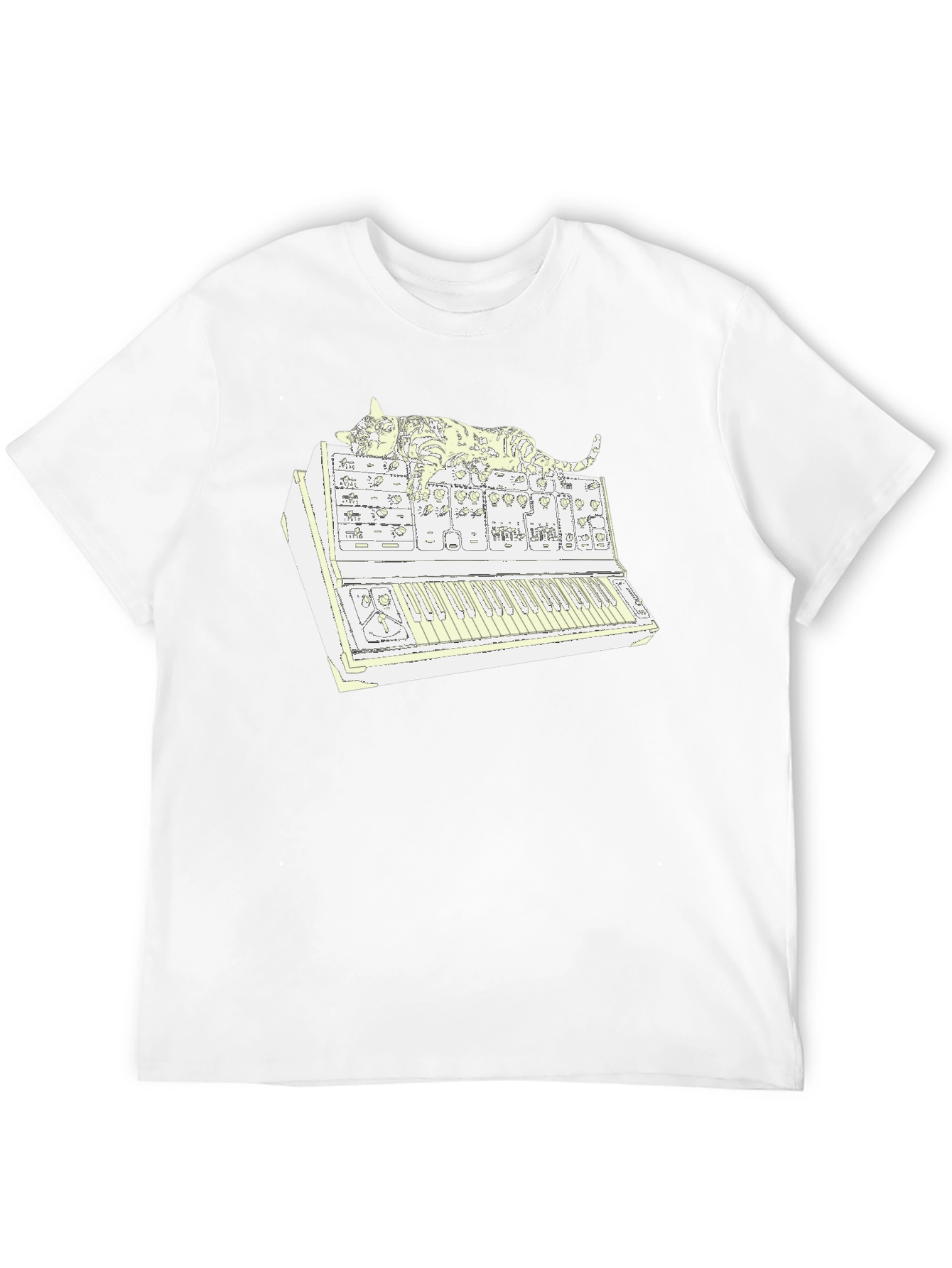 Cat Nap Synthesizer T-Shirt: Cool Cat Music Lover Tee