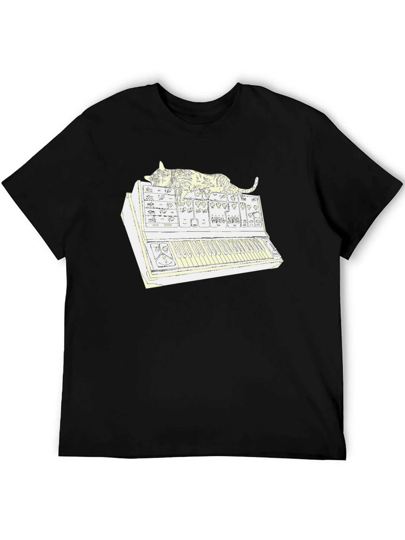 Cat Nap Synthesizer T-Shirt: Cool Cat Music Lover Tee