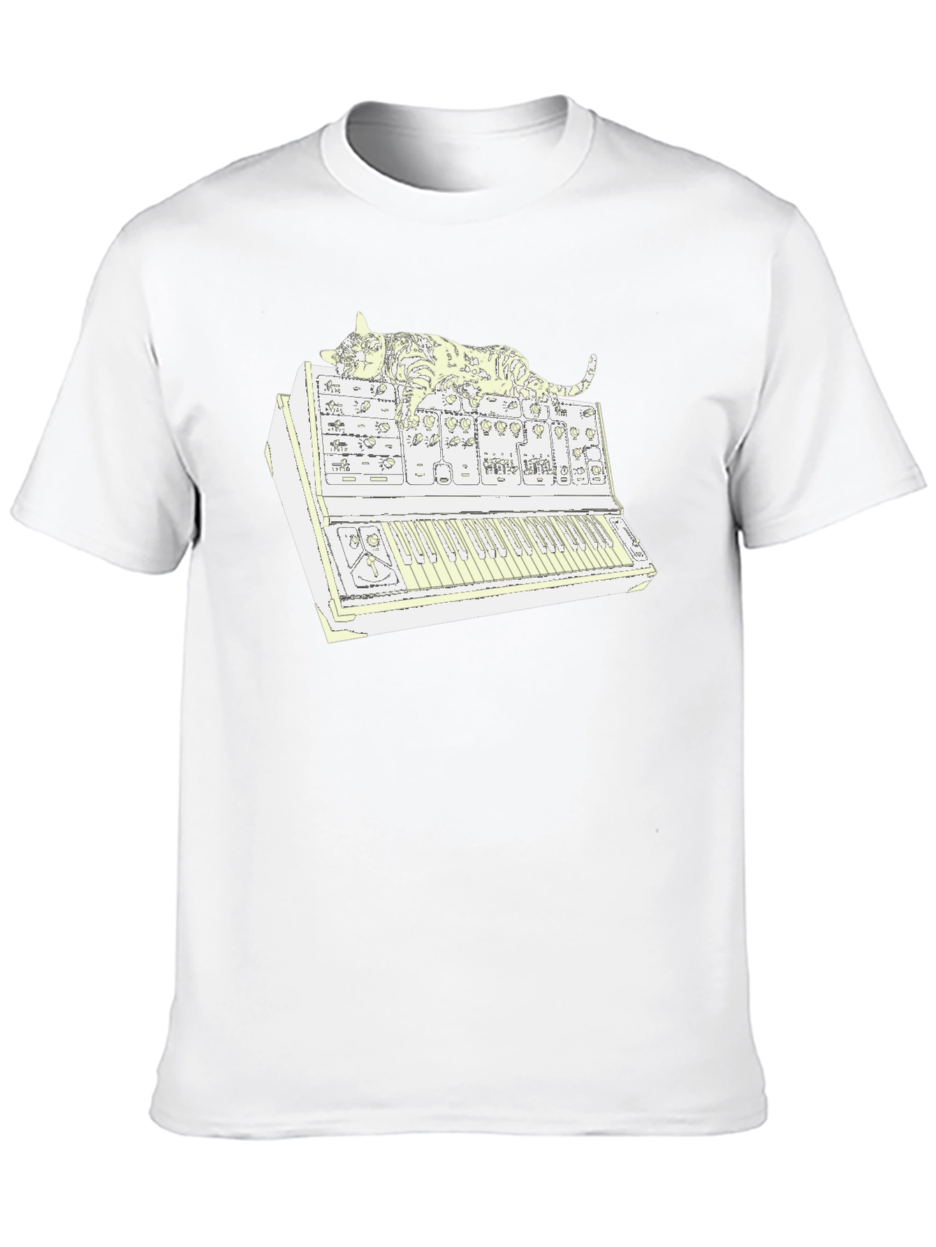 Cat Nap Synthesizer T-Shirt: Cool Cat Music Lover Tee