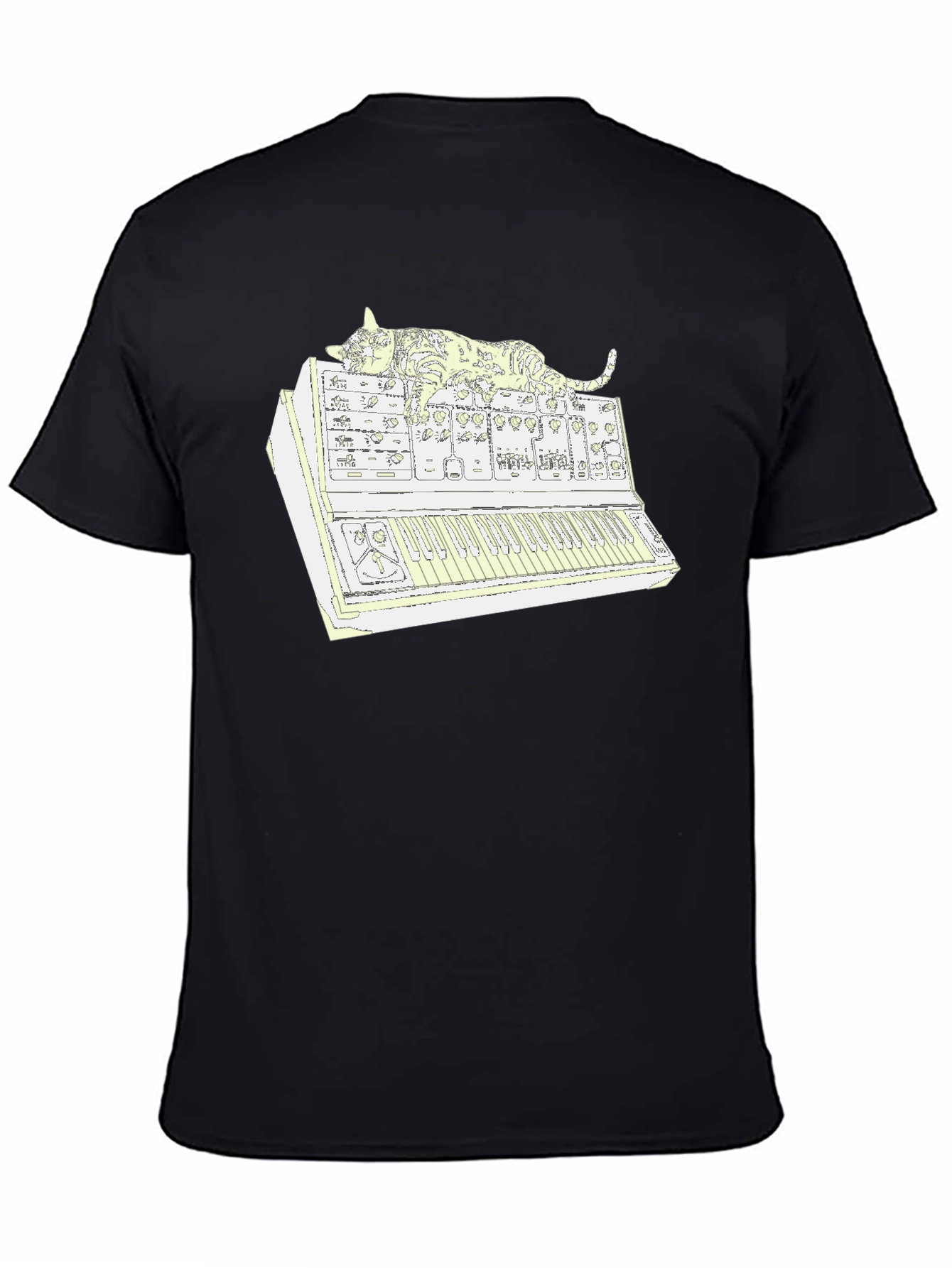 Cat Nap Synthesizer T-Shirt: Cool Cat Music Lover Tee