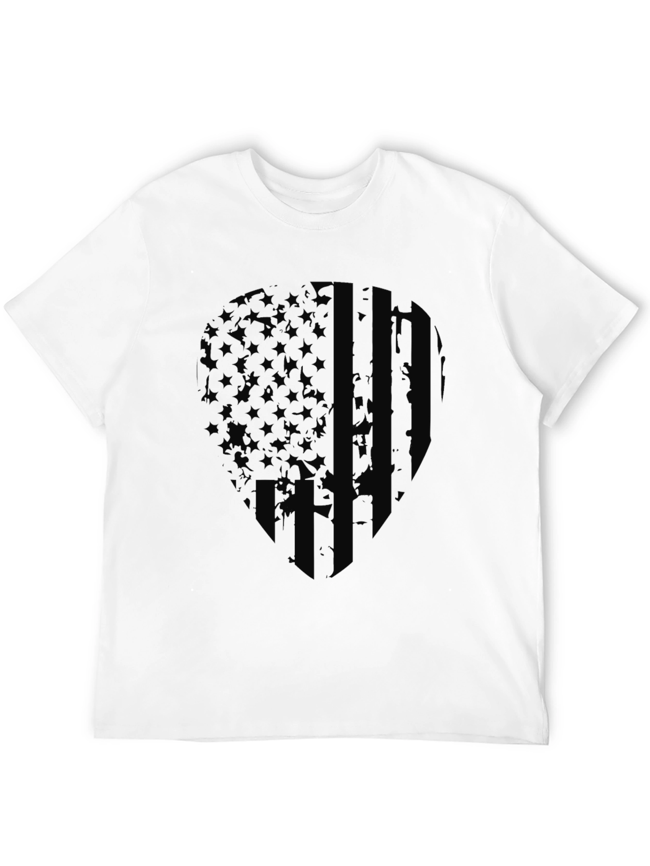 Patriotic Skull USA Flag Mens T-Shirt - Black Graphic Tee