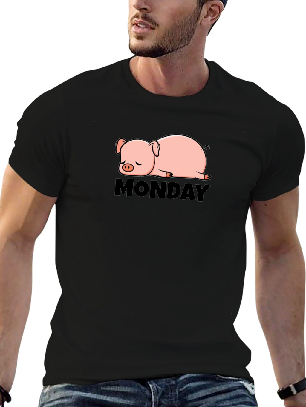 Lazy Monday Pig T-Shirt - Relaxed Fit
