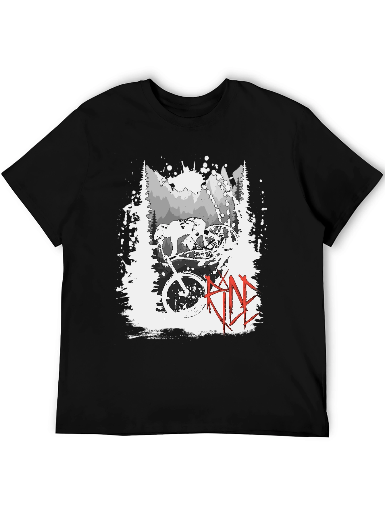 Ride Mountain Bike Graphic T-Shirt - Black