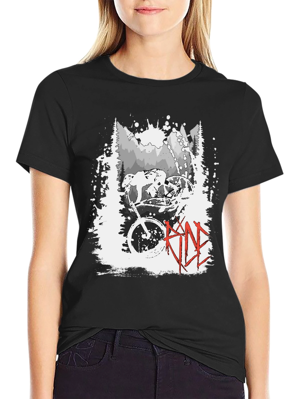 Ride Mountain Bike Graphic T-Shirt - Black