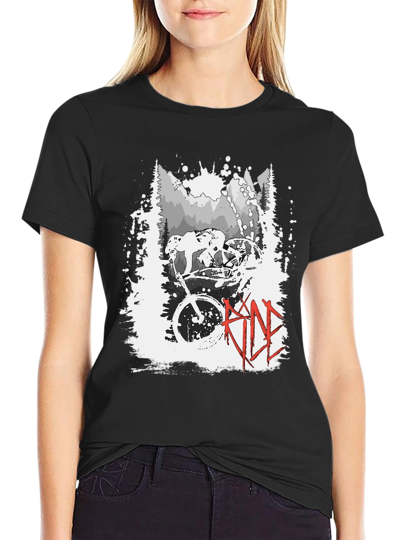 Ride Mountain Bike Graphic T-Shirt - Black