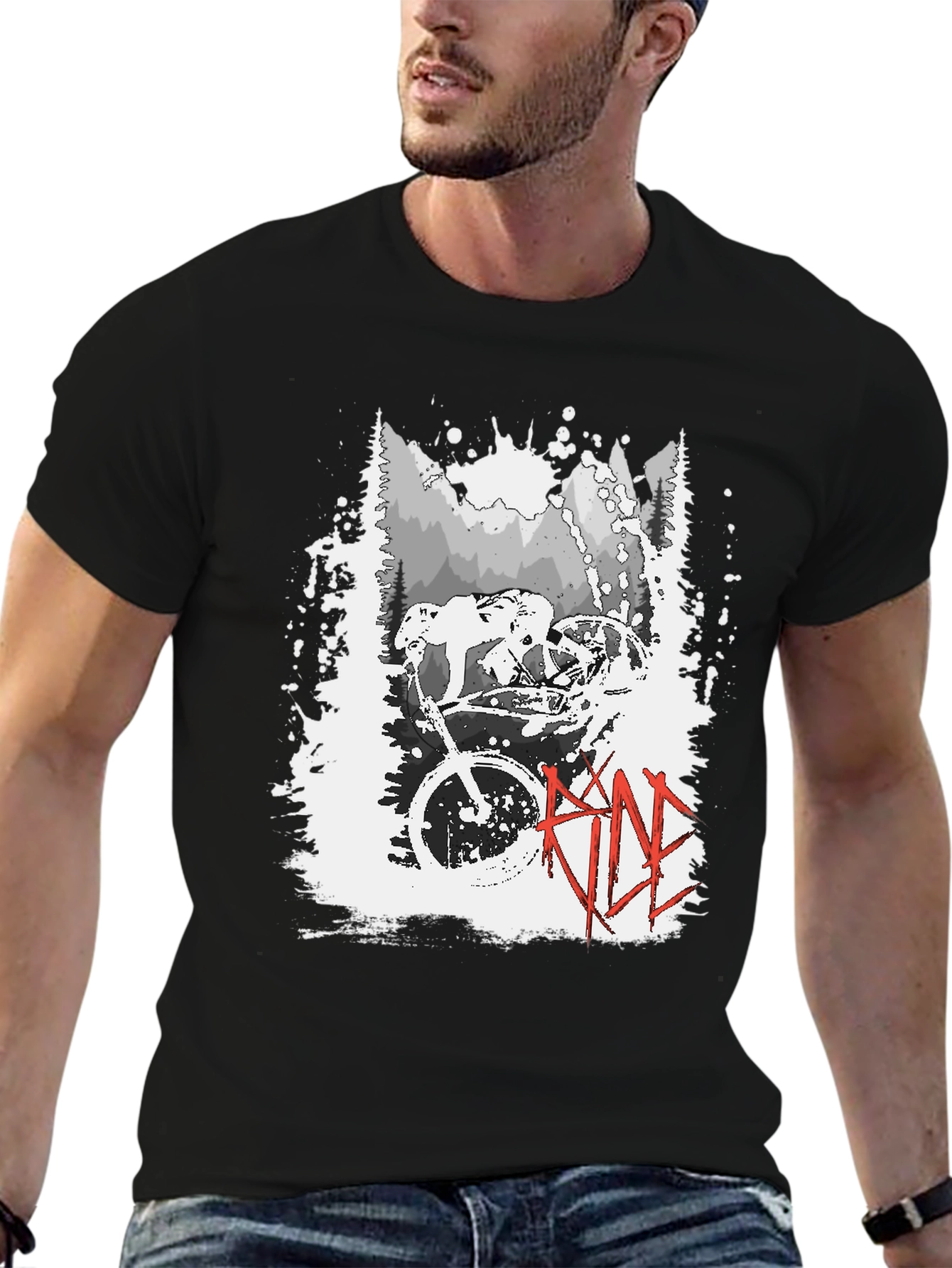 Ride Mountain Bike Graphic T-Shirt - Black