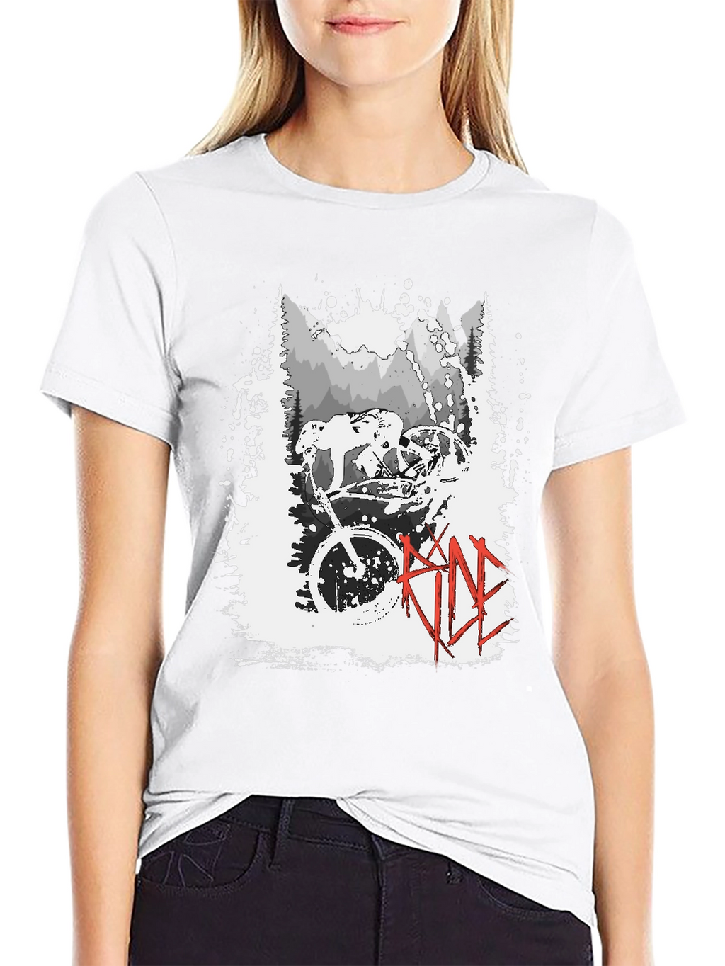 Ride Mountain Bike Graphic T-Shirt - Black