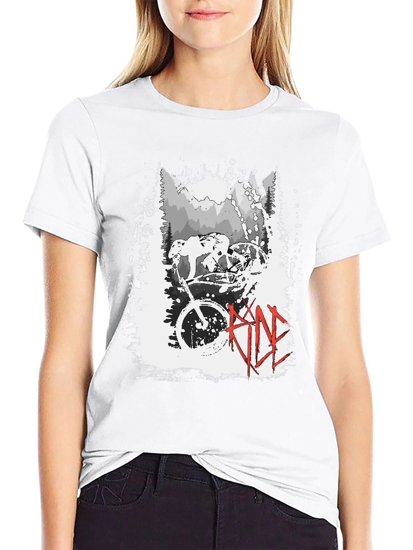 Ride Mountain Bike Graphic T-Shirt - Black