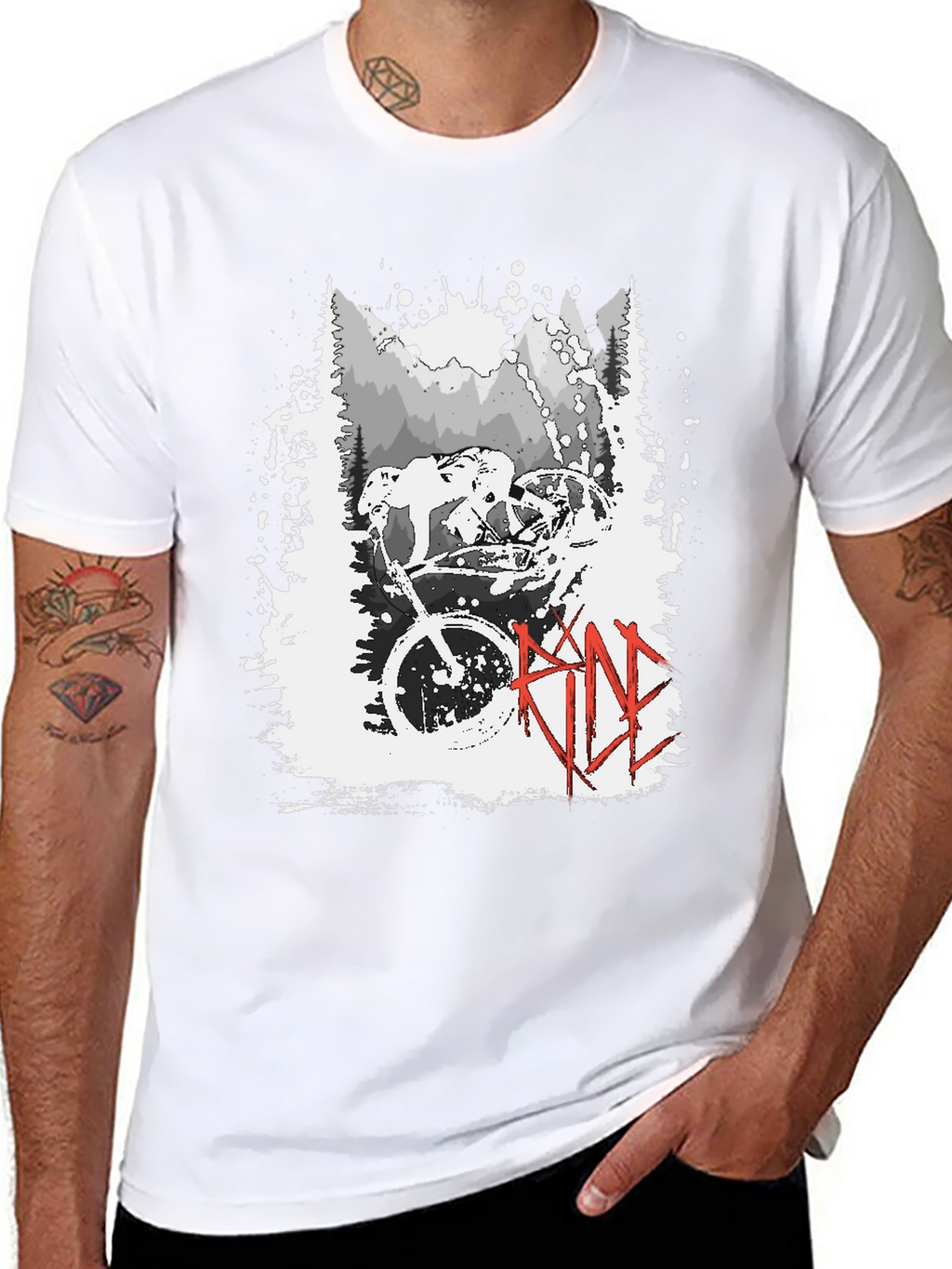 Ride Mountain Bike Graphic T-Shirt - Black