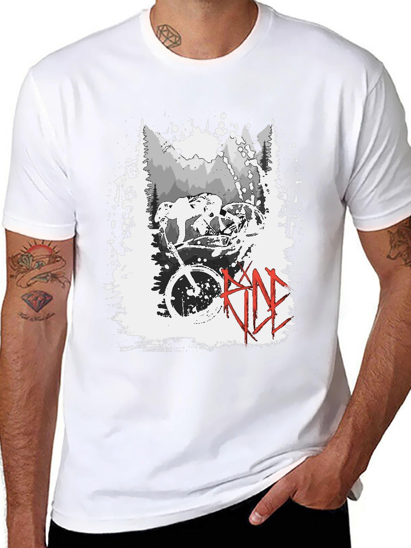Ride Mountain Bike Graphic T-Shirt - Black