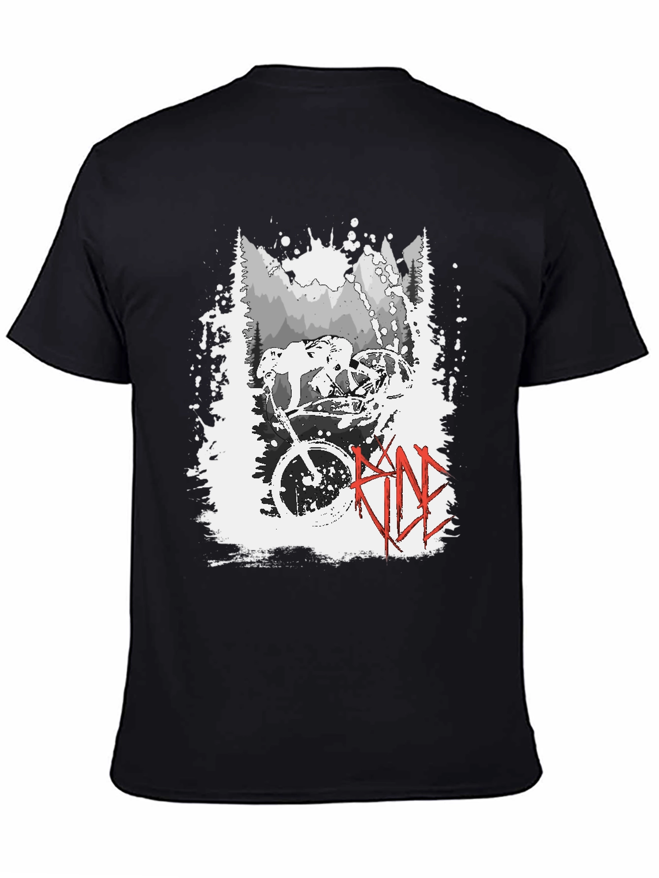 Ride Mountain Bike Graphic T-Shirt - Black