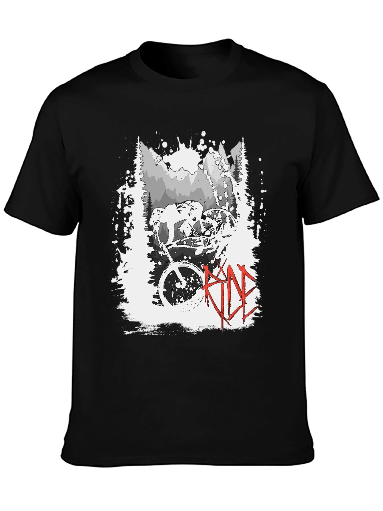 Ride Mountain Bike Graphic T-Shirt - Black
