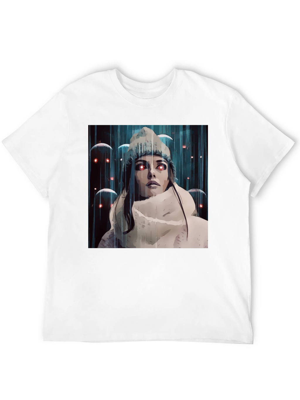 Artistic Womans Tee - Red Eye Dreamscape Graphic